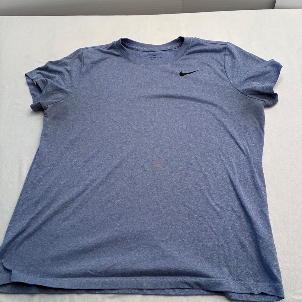 Nike Dri-FIT Womens XL Blue Heathered Short Sleeve Performance T-Shirt Swoosh